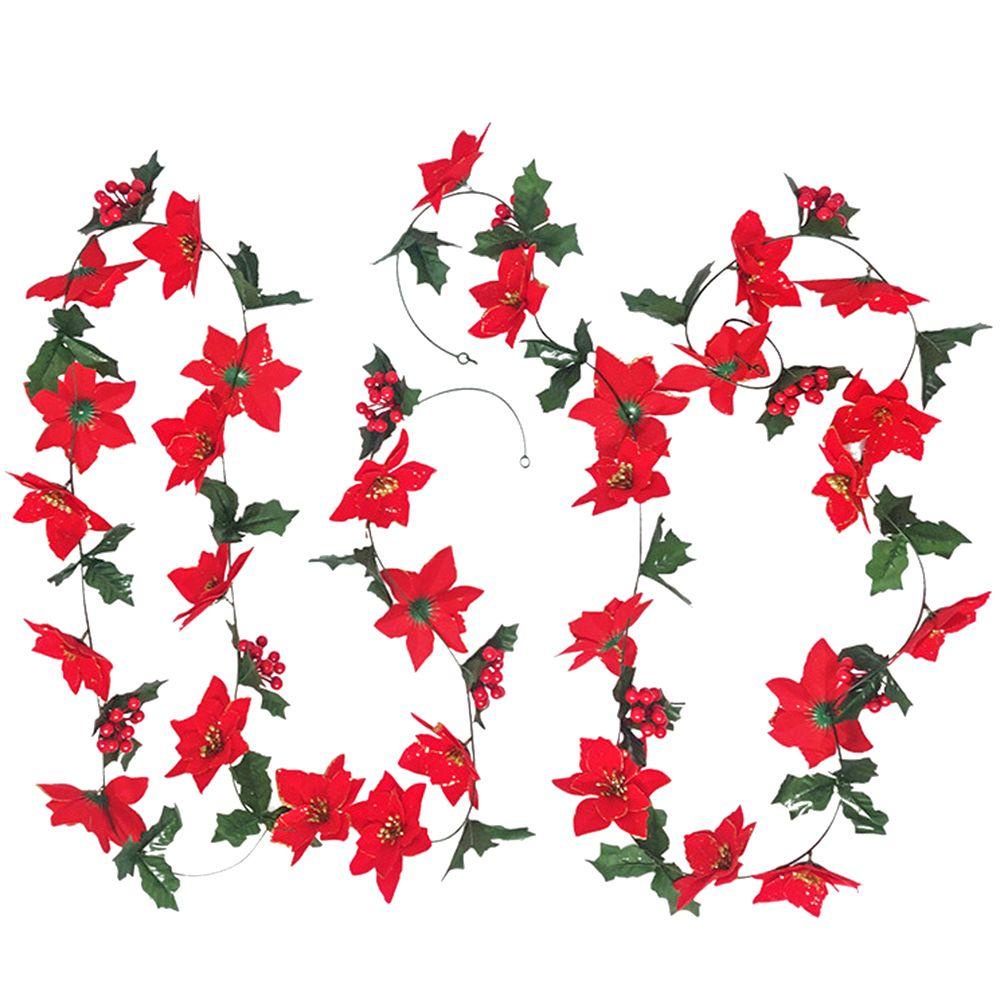 FOREVER Dây Lá Bạch Đàn Nhân Tạo Màu Đỏ Trang Trí Phông Nền Tiệc Cưới / Giáng Sinh DIY