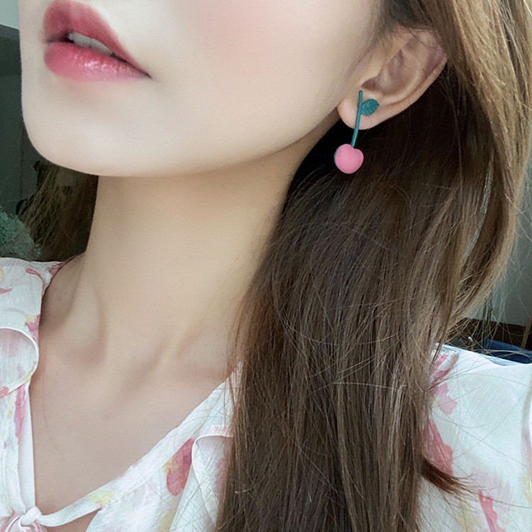 Bông tai hoa Tulip và trái Cherry dễ thương HT280
