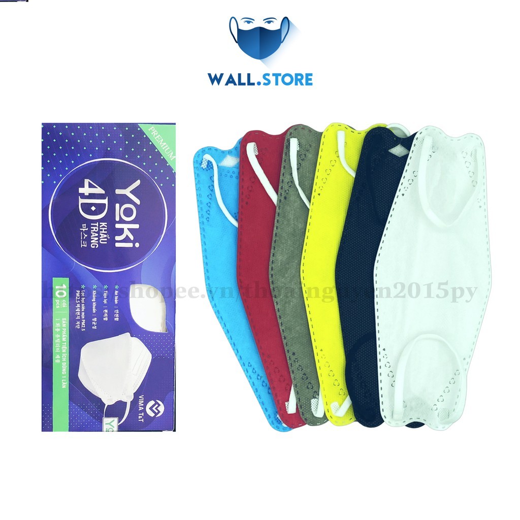 Hộp 10 cái Khẩu trang 4D  Yoki Premium 4 Lớp Hàng Công Ty