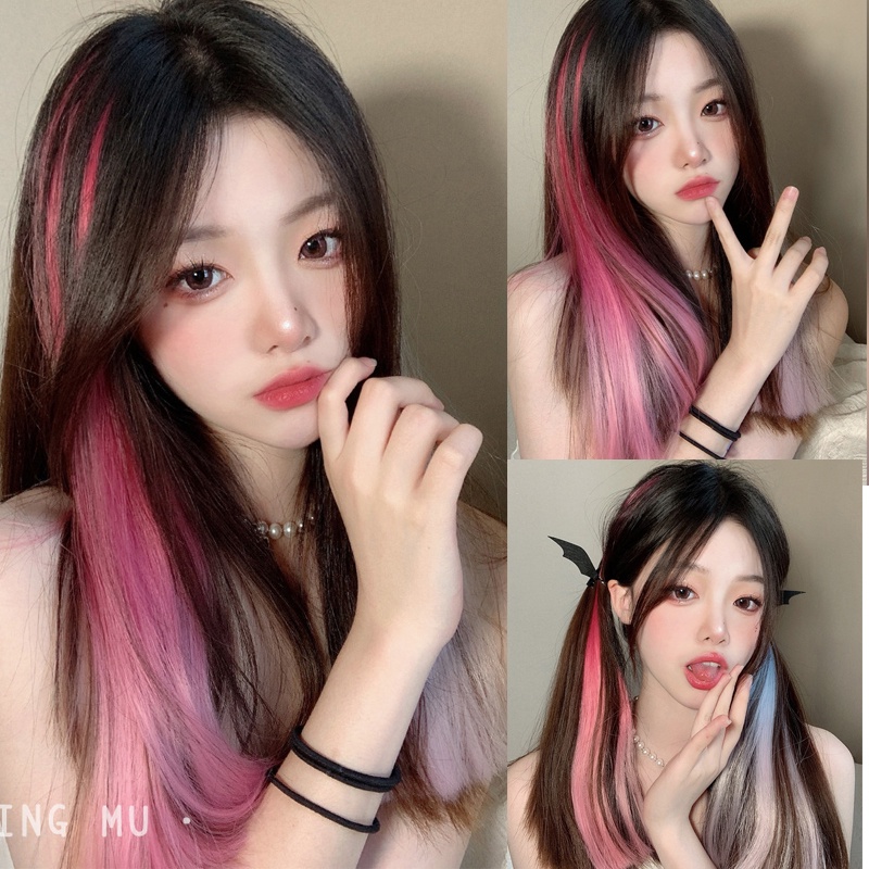 Tóc Giả Thẳng Dài Màu Sắc Thời Trang Cho Nữ