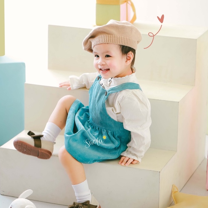 Chân Váy Yếm Bé Gái Chất Liệu Vải Nhung Tăm Cao Cấp - SCD002 - SAOLA KIDS CLOTHING
