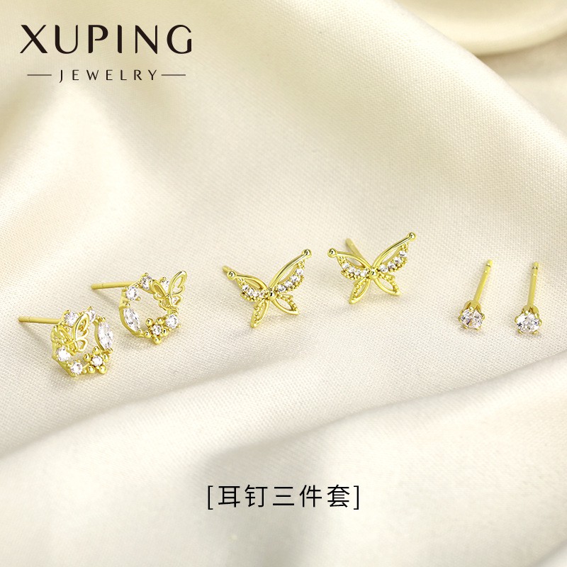 Set 3 Đôi Bông Tai Nữ Mạ Vàng 14K, Phong Cách Hàn Quốc - XPSET301