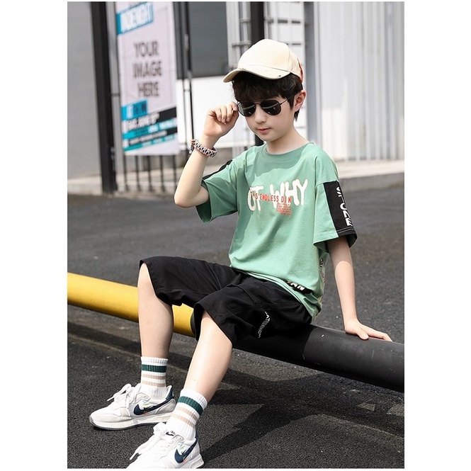 Sét Bộ quần áo  trẻ em dành cho bé trai 18-45kg mẫu OFF WHY. thiết kế đẹp. đường may kỹ. MA32.