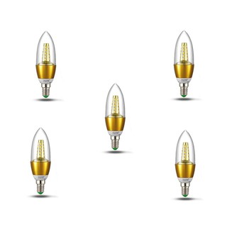 COMBO 5 Bóng đèn Led nến 5w quả nhót đuôi E14 ánh sáng trắng, vàng