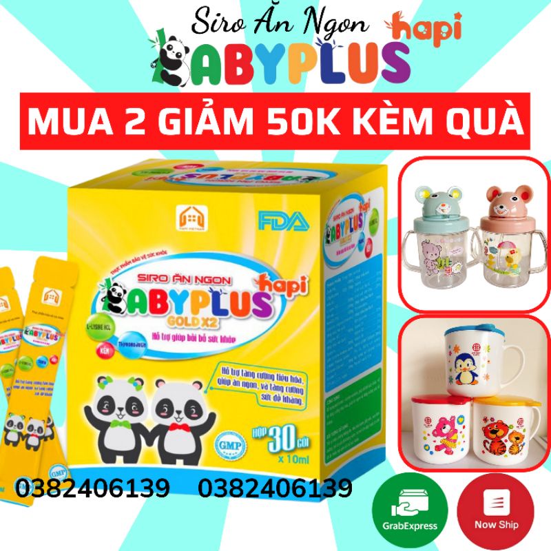 BABYPLUS (MUA 1 TẶNG 2) Siro Ăn Ngon Baby Plus, Giúp Bé Ăn Ngon, Ngủ Ngon, Tiêu Hoá Tốt, Tăng Cân, Tăng Sức Đề Kháng