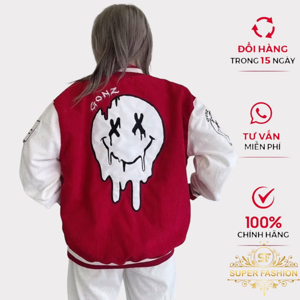 Áo khoác nam nữ bomber bóng chày chất nhung tăm cao cắp Super Fashion