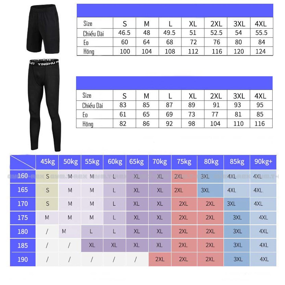 Combo 2 in 1 Quần giữ nhiệt legging thể thao nam và quần đùi gym SP005 - Gym Trex