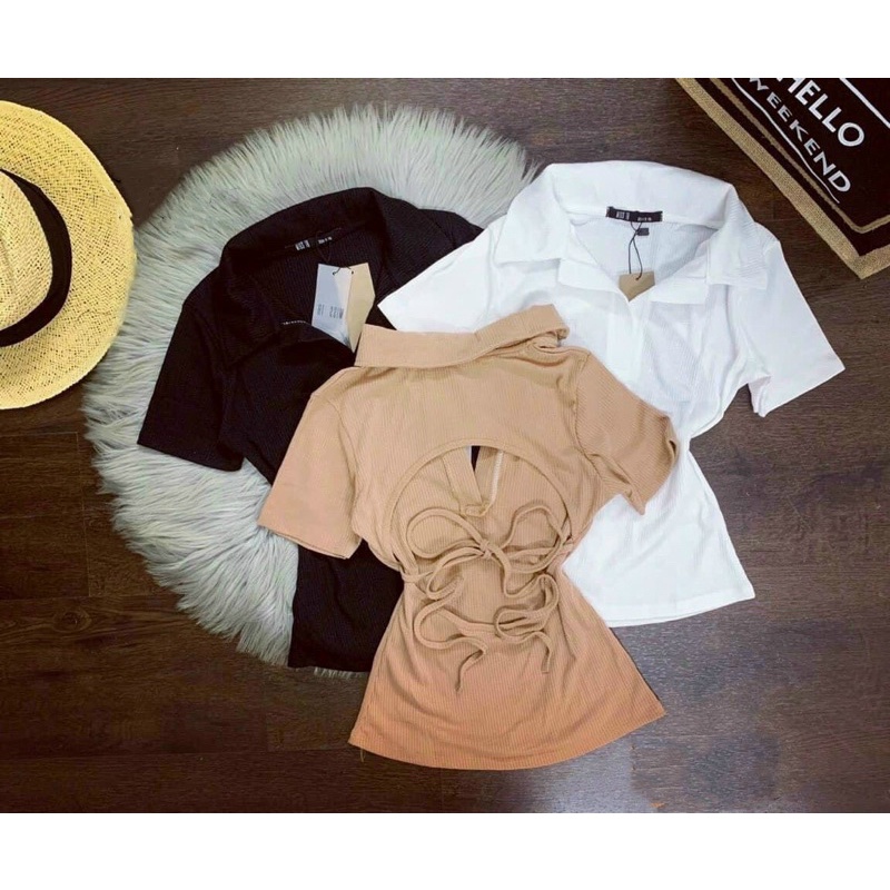 áo cổ trụ hở lưng - áo cột nơ lưng - carotshop | BigBuy360 - bigbuy360.vn