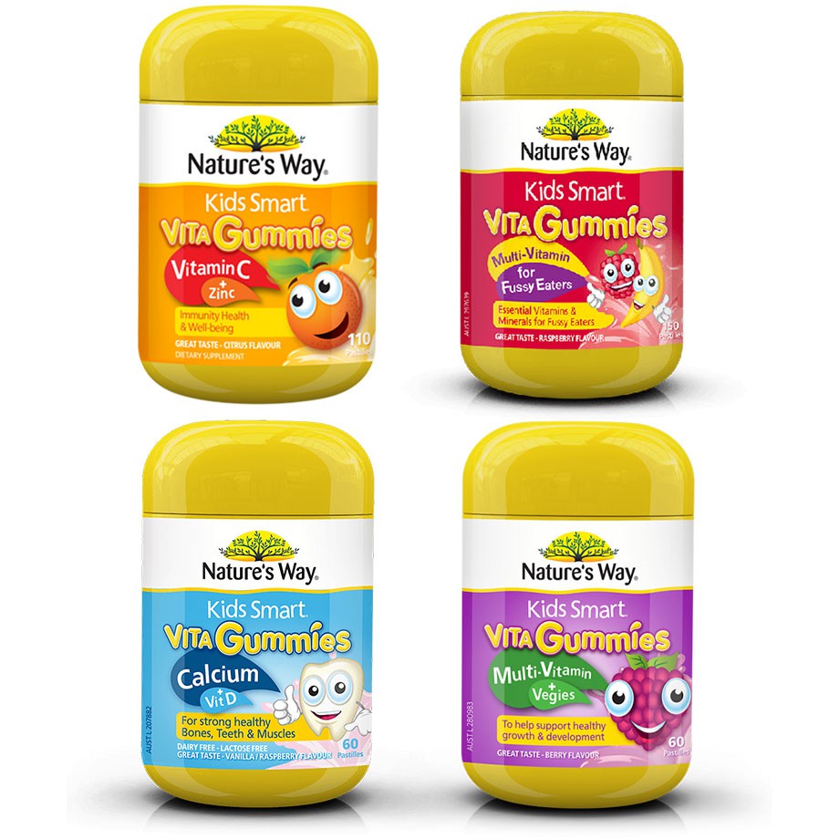 [NHẬP KHẨU CHÍNH NGẠCH] Kẹo Gum Bổ Sung Vitamin Cho Bé Gummies Nature's Way [Úc]