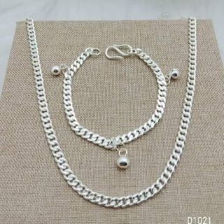 (CÓ BÁN LẺ) Set vòng cổ lắc tay bé trai bạc ta nguyên chất 925