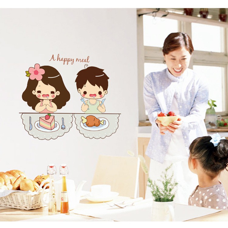 Decal dán tường Bữa ăn hạnh phúc - A happy meal DBT008 Decal AmyShop