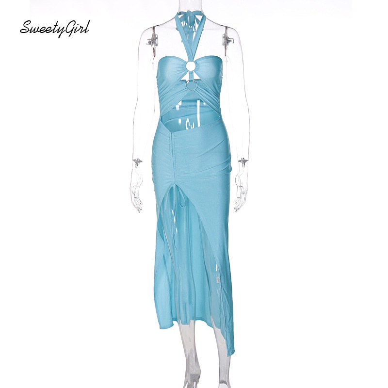 Đầm Maxi Hai Dây Màu Trơn Thời Trang Quyến Rũ 2022 Cho Nữ