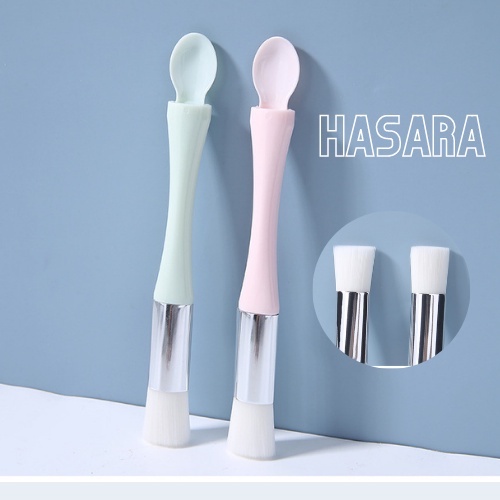 Cọ quét đắp mặt nạ hai đầu chuyên dụng, chổi đắp mặt nạ, đầu cọ quét lông tơ mềm HB0525- Hasara
