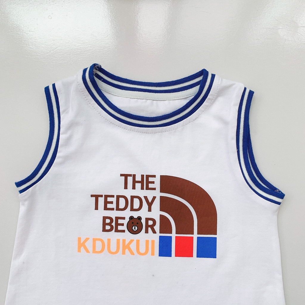Bộ Áo Liền Quần Không Tay Bằng Vải Cotton In Hoạt Hình Dành Cho Bé Trai Gái 0-24 Tháng Tuổi