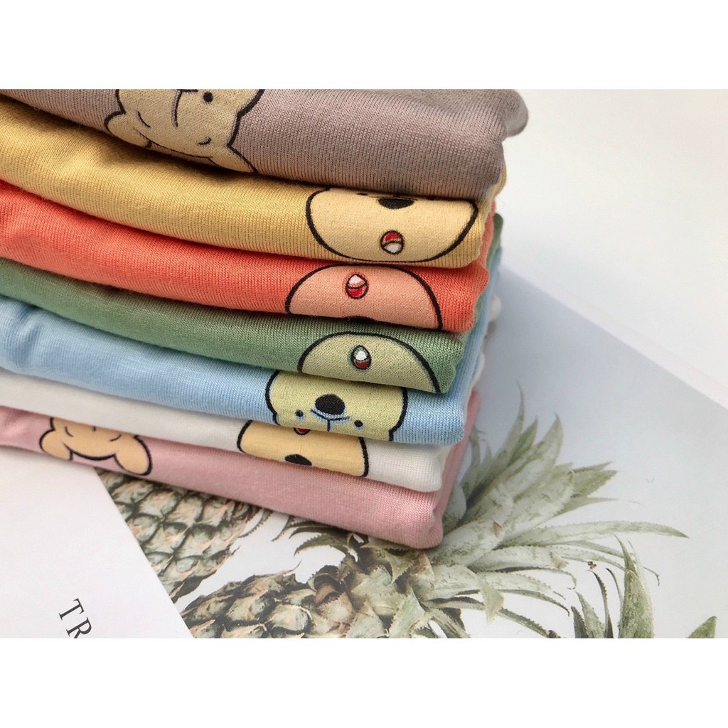 Bộ cộc tay hình gấu, chất thun lạnh cho bé QATE244 - Namkidshop