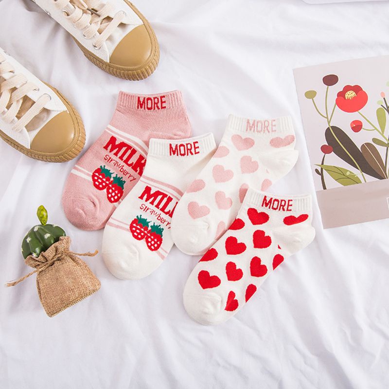 Youyo Vớ Cotton Cổ Thấp In Họa Tiết Hoạt Hình Phong Cách Nhật Bản Thời Trang Mùa Hè Cho Nữ