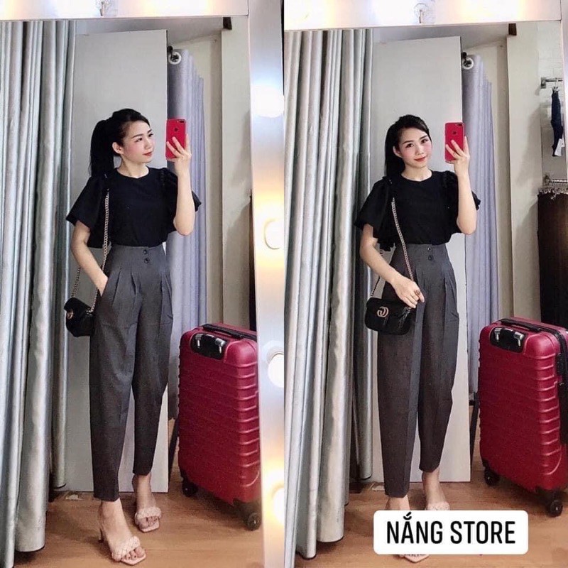 Quần baggy công sở cạp cao #2 nút loại đẹp (sẵn hàng) | BigBuy360 - bigbuy360.vn