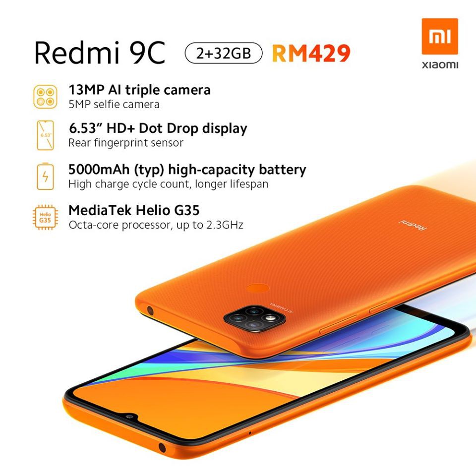 Điện thoại Xiaomi Redmi 9C (2GB/32GB) - Hàng chính hãng