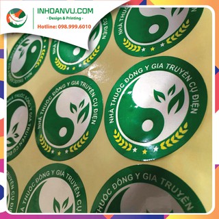 In decal tròn bế sẵn theo yêu cầu