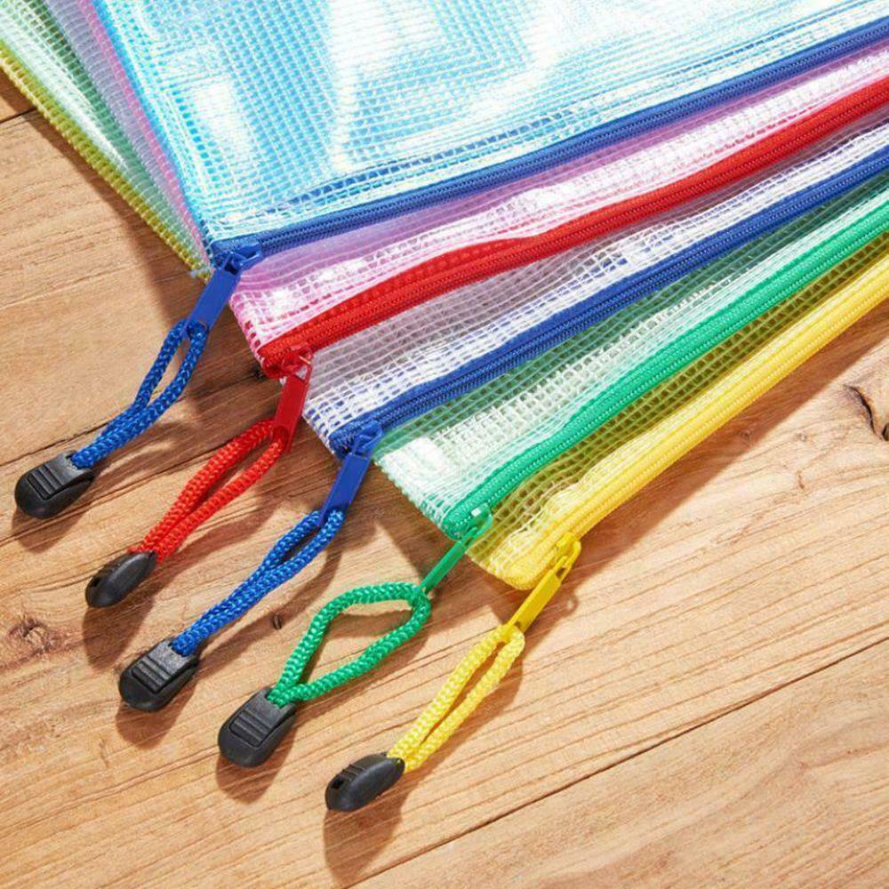 Bộ 5 Túi Nhựa PVC Đựng Tài Liệu Khổ A4 Có Khóa Kéo Tiện Dụng