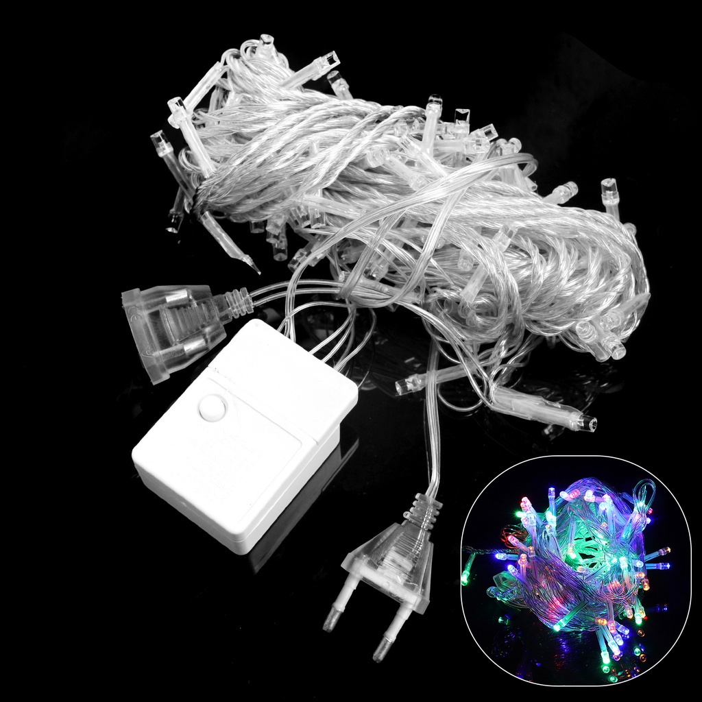 Dây Đèn LED Trang Trí Rèm Cửa 10M 100 Bóng Chống Nước