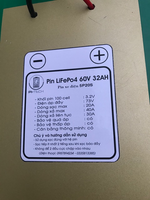 Pin lithium sắt 20S 60V 30Ah cho xe Kalara A2