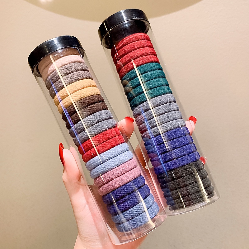 Set dây buộc tóc cao su co giãn không đường may nhiều màu sắc dành cho nữ