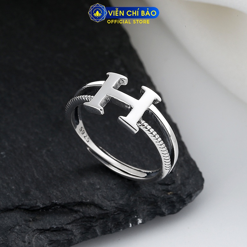 Nhẫn bạc nữ chữ H chất liệu bạc 925 thời trang phụ kiện trang sức nữ Viễn Chí Bảo N000333