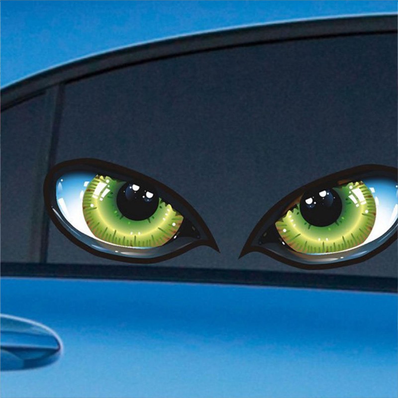 Hình dán con mắt 3D trang trí xe hơi