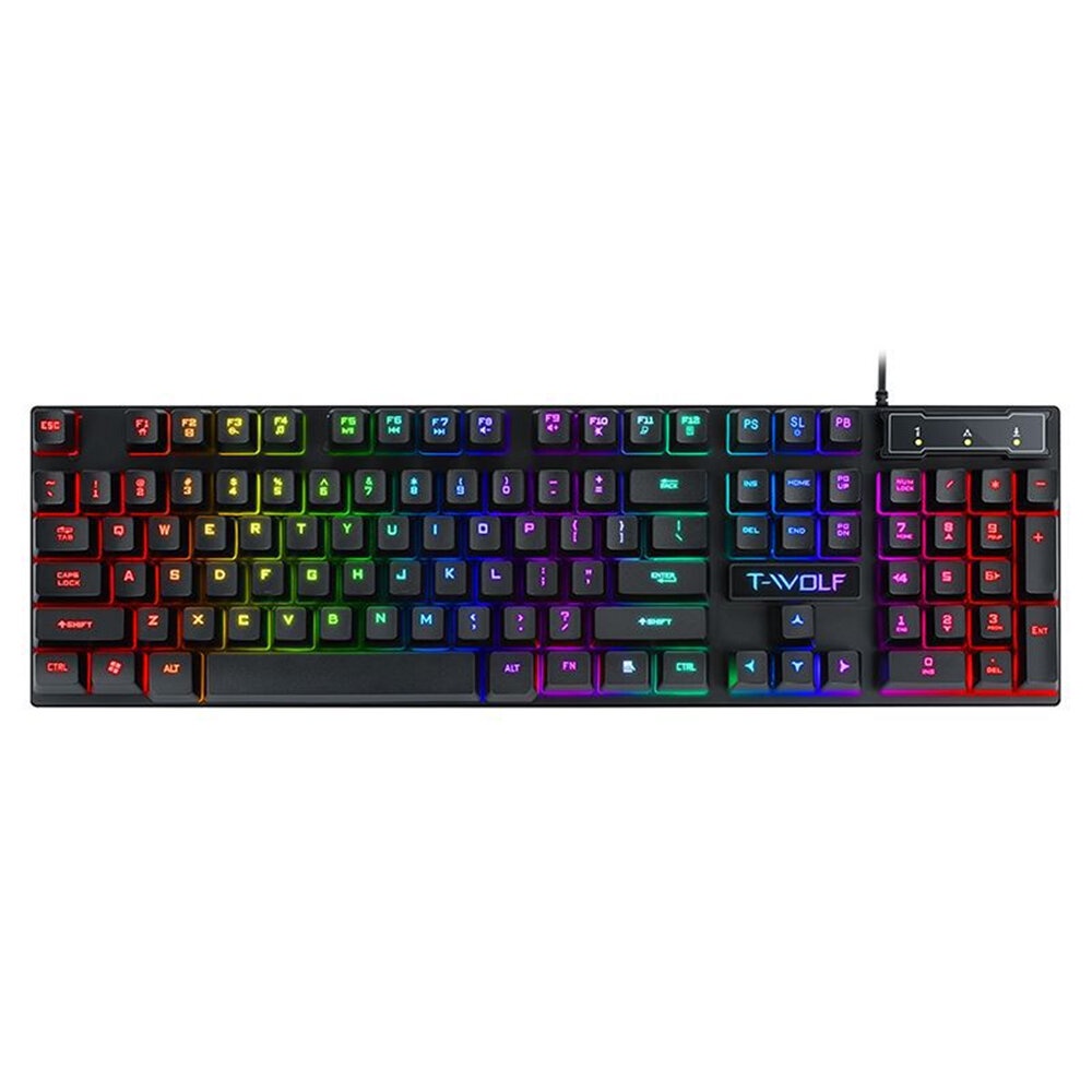 Bàn phím led game T Wolf T20 giả cơ keyboard có đèn 7 màu chính hãng