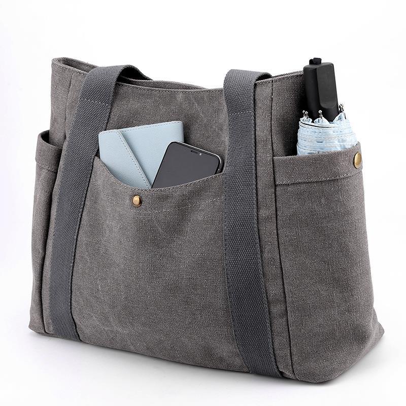 Túi Xách Canvas Màu Trơn Cỡ Lớn Thời Trang Cho Nữ