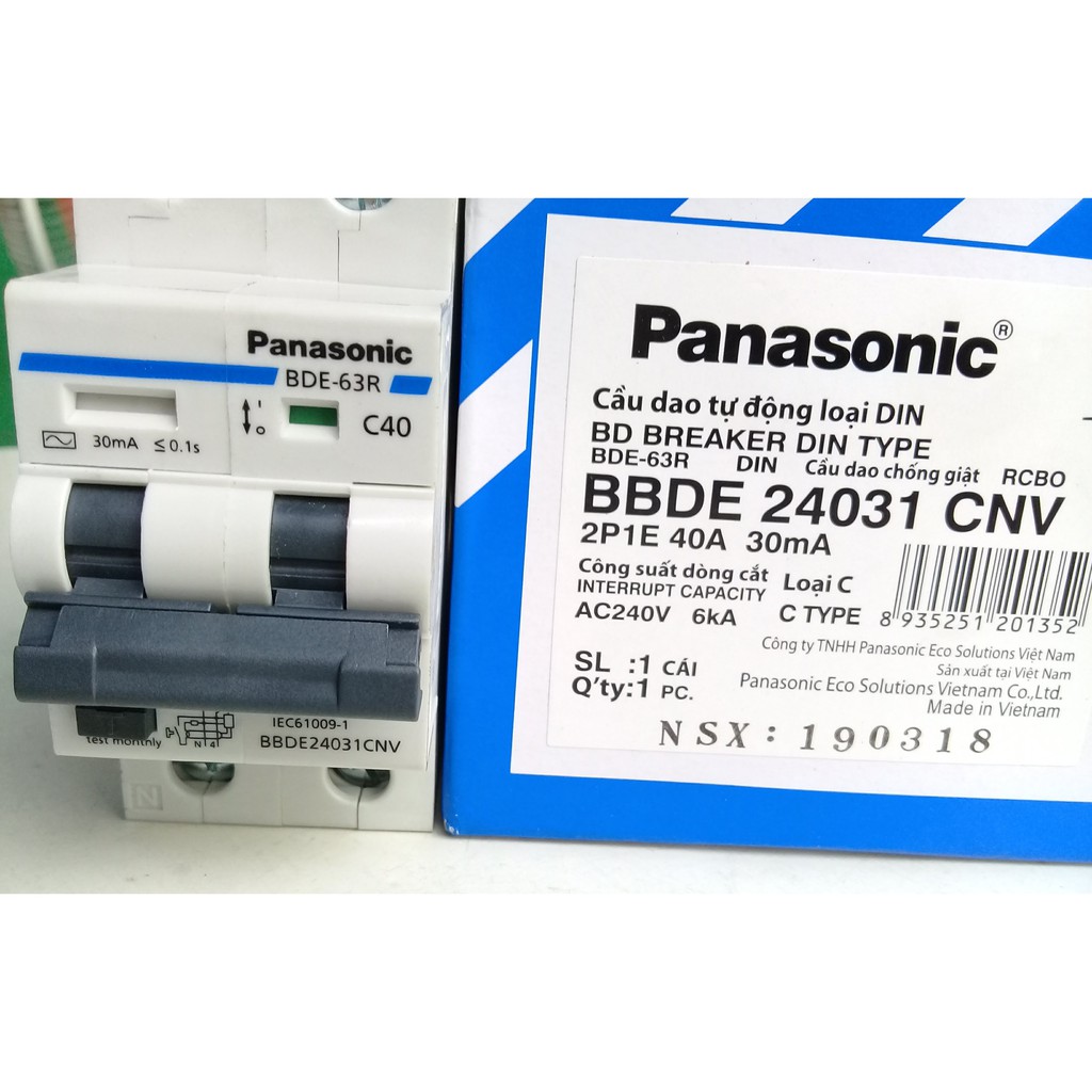 RCBO 2P 40A BBDE 24031CNV PANASONIC