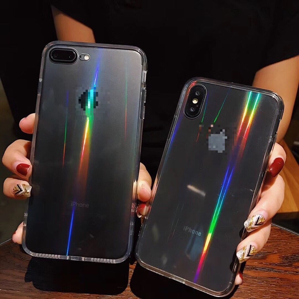Ốp lưng trong suốt iphone 6/6s, 6/6s plus, 7/8, 7/8 plus, X/Xs bảy sắc cầu vồng