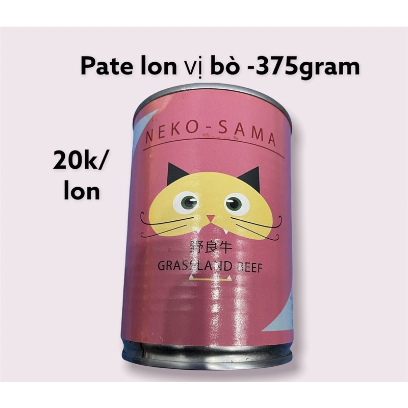 Pate Neko Sama cho mèo trên 2 tháng tuổi lon 375g vị Bò, Gà - HanEul Pets Shop