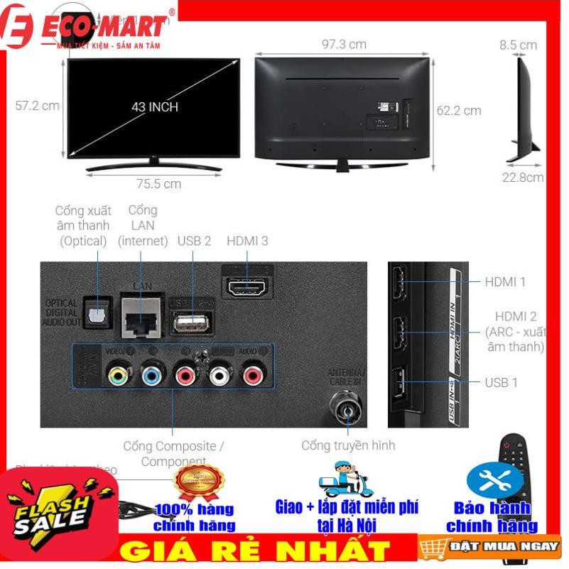 43UN7400PTA Smart Tivi LG 43UN7400PTA 4K 43 inch 2020 (MIỄN PHÍ GIAO + LẮP ĐẶT tại Hà Nội-đi tỉnh liên hệ shop)