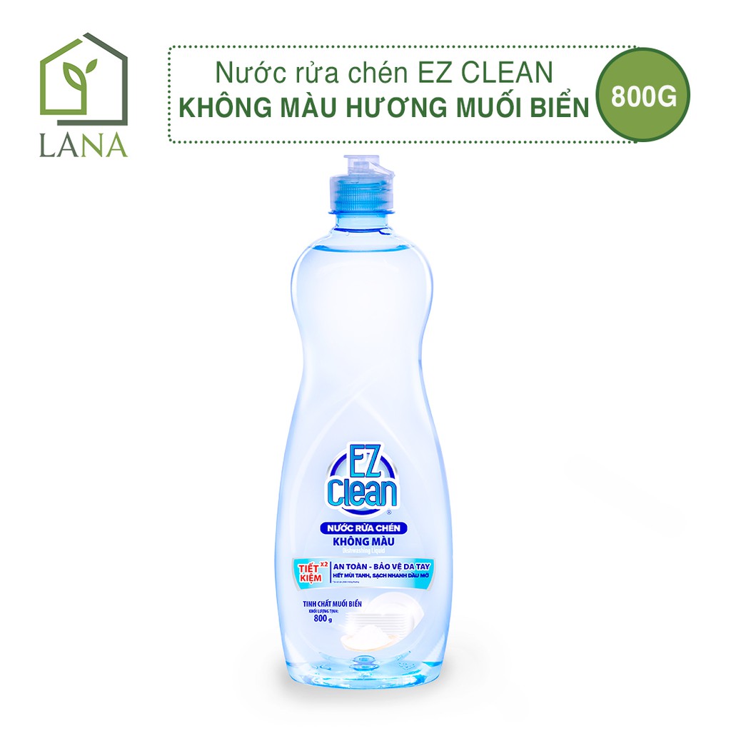 {HOẢ TỐC} Nước rửa chén EZ CLEAN Không màu, bảo vệ da tay 800g