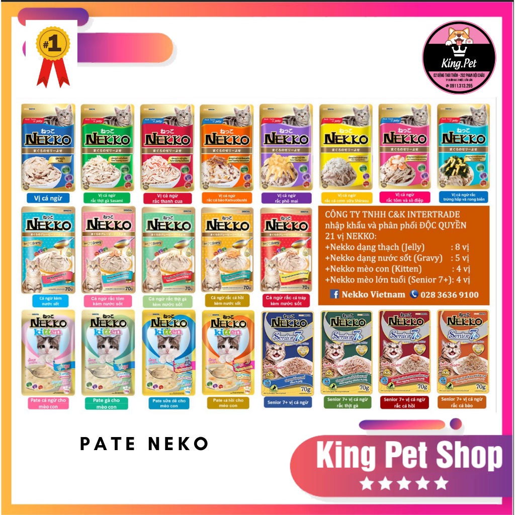 PATE NEKO cho mèo Lớn và Nhỏ đủ 21 vị