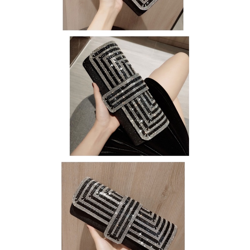 Ví cầm tay đính kim cương nhân tạo thời trang sang trọng 2022 phù hợp dự tiệc cho nữ