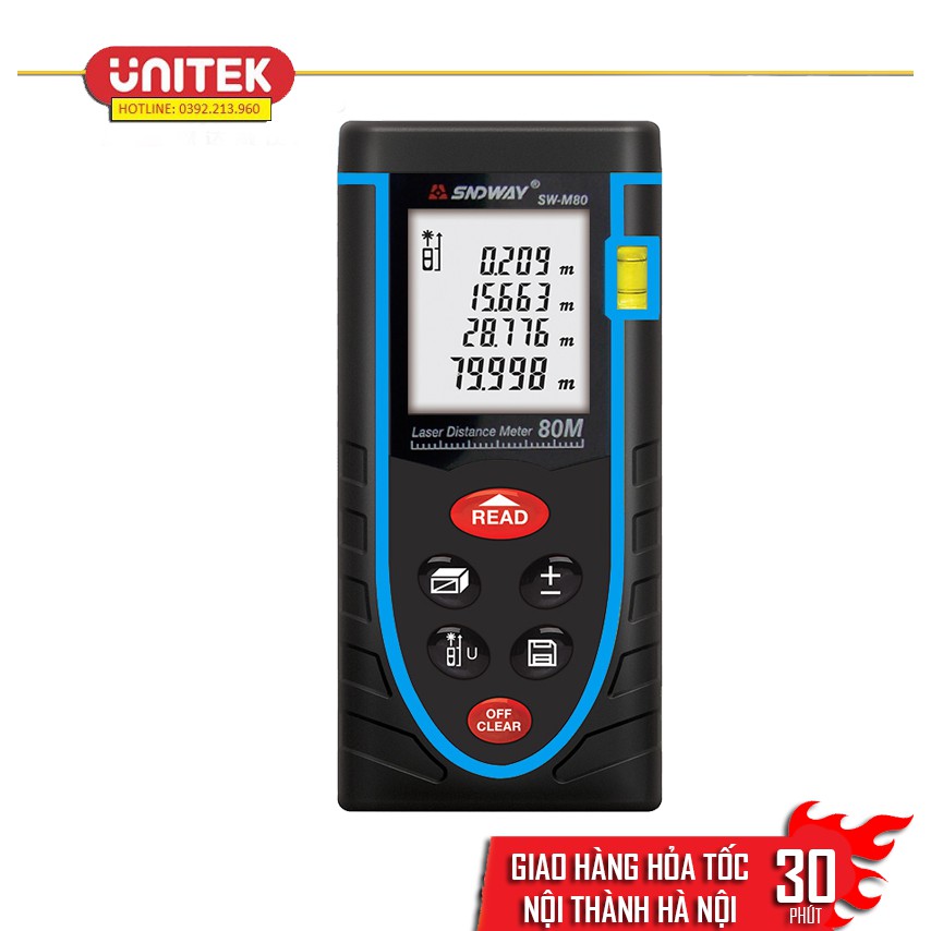 Thước đo khoảng cách bằng tia laser SNDWAY phạm vi 80m (SW-M80)