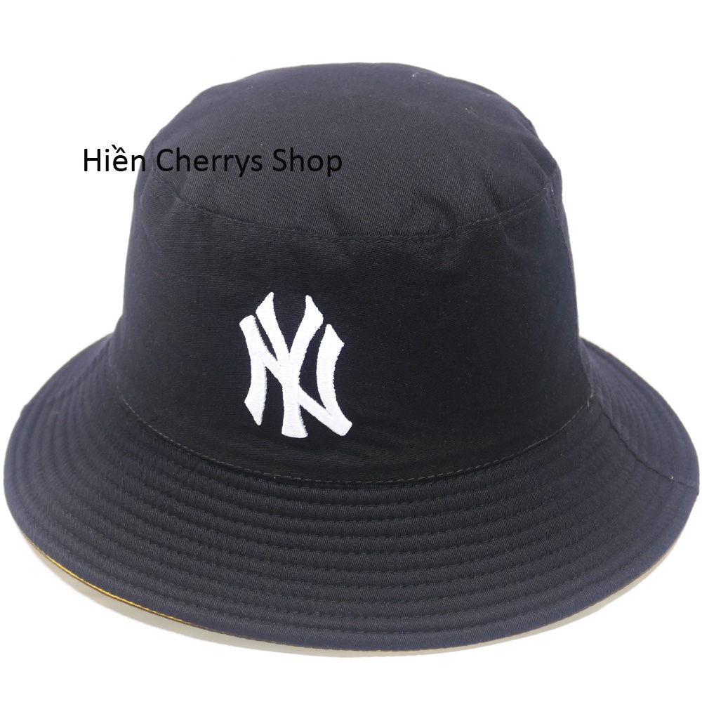 Nón bucket 2 mặt thêu hình NY &amp; Hoa cúc độc đáo thích hợp cho cả nam và nữ