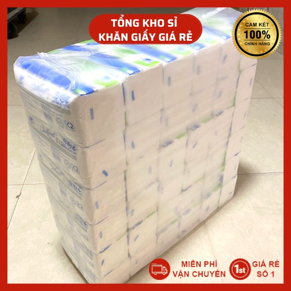 Combo sốc 36 gói Giấy ăn Silkwell 250 tờ khổ 200, khăn giấy rút lụa siêu mềm mịn không tẩy trắng hàng chính hãng