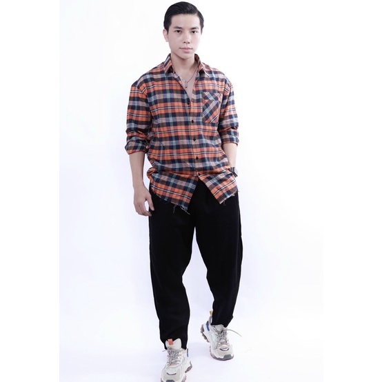 Sơ mi caro thời trang nam in lưng rách tà Nô Store
