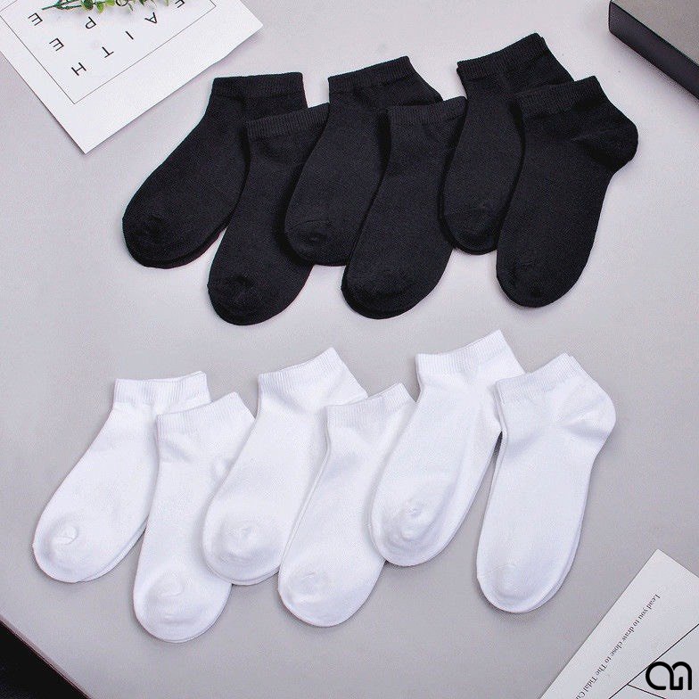 Tất Vớ Cổ Ngắn Nam Thời Trang 3 Màu Cổ Điển Trắng Đen Xám Cơ Bản Unisex Style Hàn Quốc