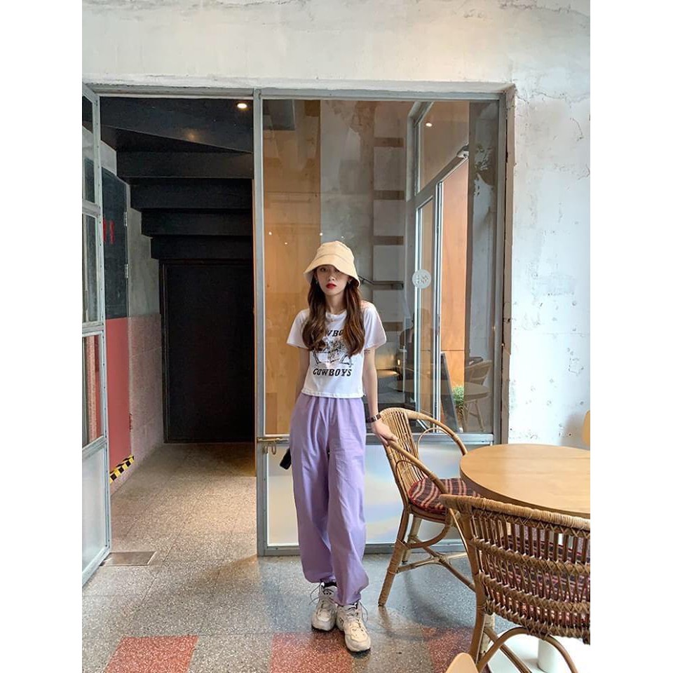 QUẦN JOGGER CULLOTES KAKI 4 MÀU TÍM ĐEN HỒNG XANH - QUẦN BAGGY KAKI BO ỐNG ULZZANG