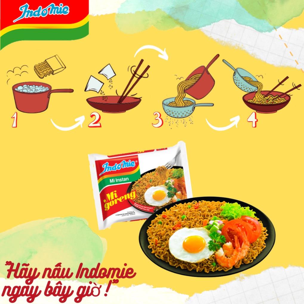 Lốc 5 Gói Mì Xào Khô Indomie Mi Goreng Vị Đặc Biệt 85g