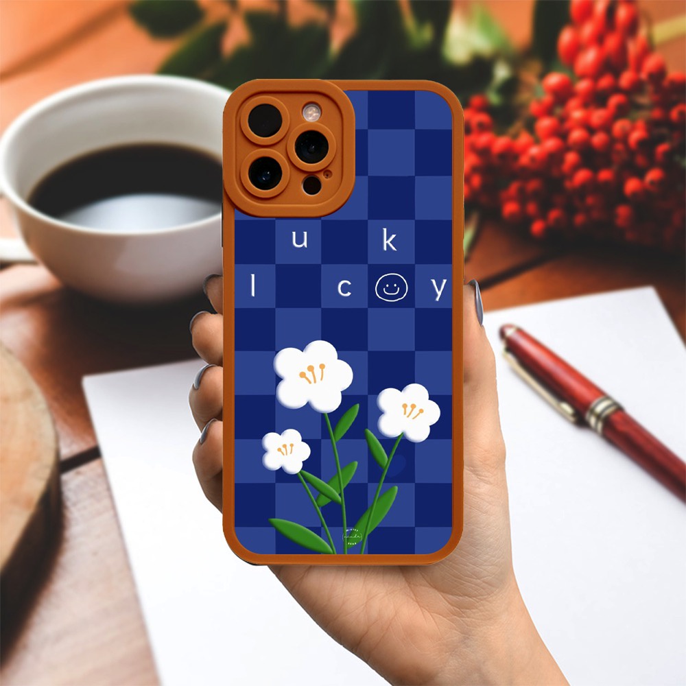 Ốp lưng Iphone 6S/6 Plus/7G/8G/X/Xs/11/12/....dẻo cạnh vuông Pro Camera hình Caro hoa trắng