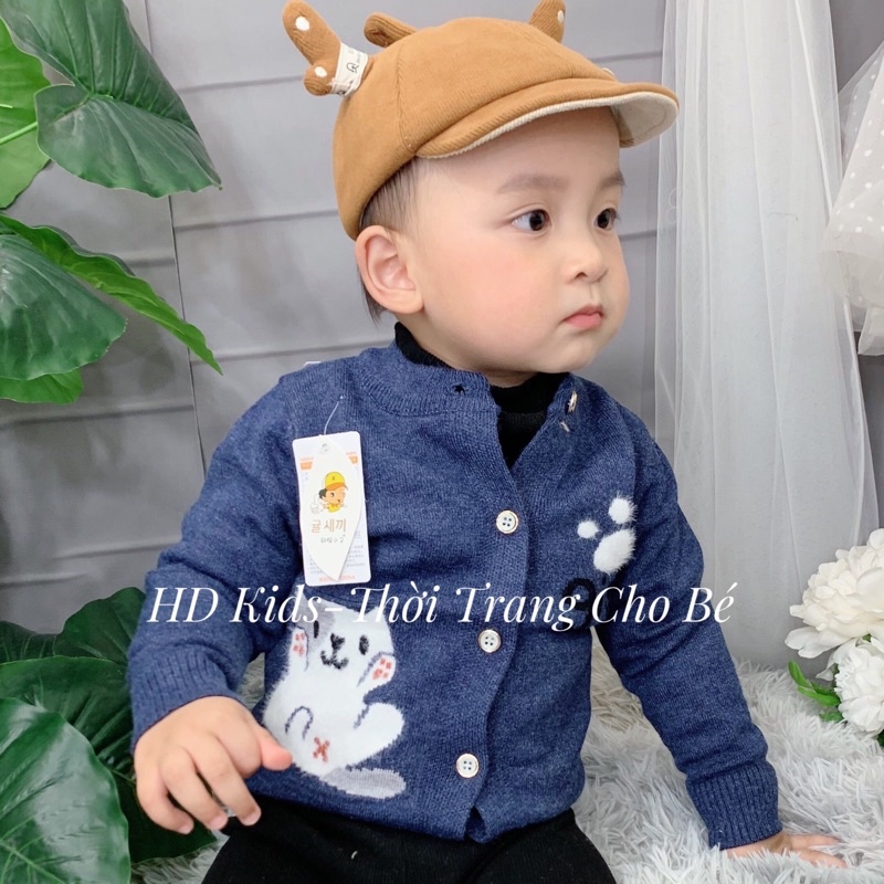 Áo len cardigan cho bé chất đanh mềm đẹp, áo len bé trai, áo khoác len size nhí