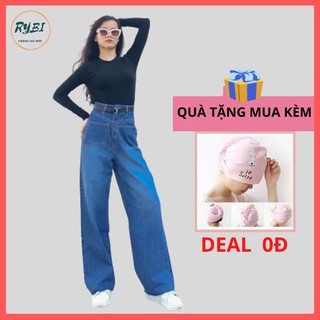 Quần jean nữ quần bò nữ ống suông lưng cao chất jean cao cấp form chuẩn đẹp