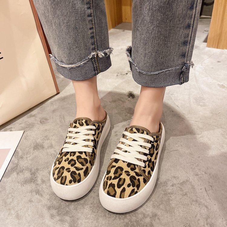 [ Mã 66CBSALE giảm 30K đơn 200K] Giày Lười Chất Liệu Vải Bố Phối Dây Dạng Tròn Dễ Thương Cho Nữ | BigBuy360 - bigbuy360.vn