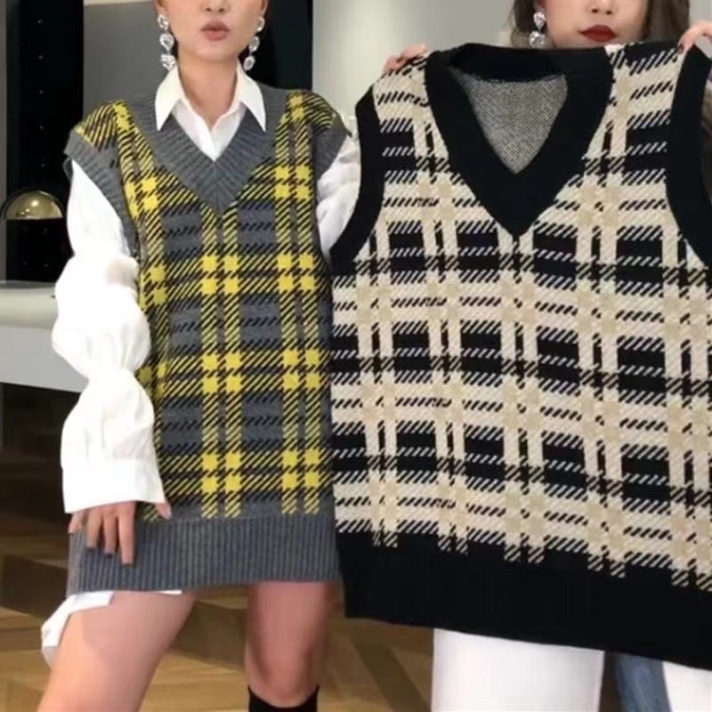 áo gile kẻ caro vân chìm dáng dài 1234 | BigBuy360 - bigbuy360.vn